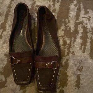 Cole Haan brown suede and leather loafer